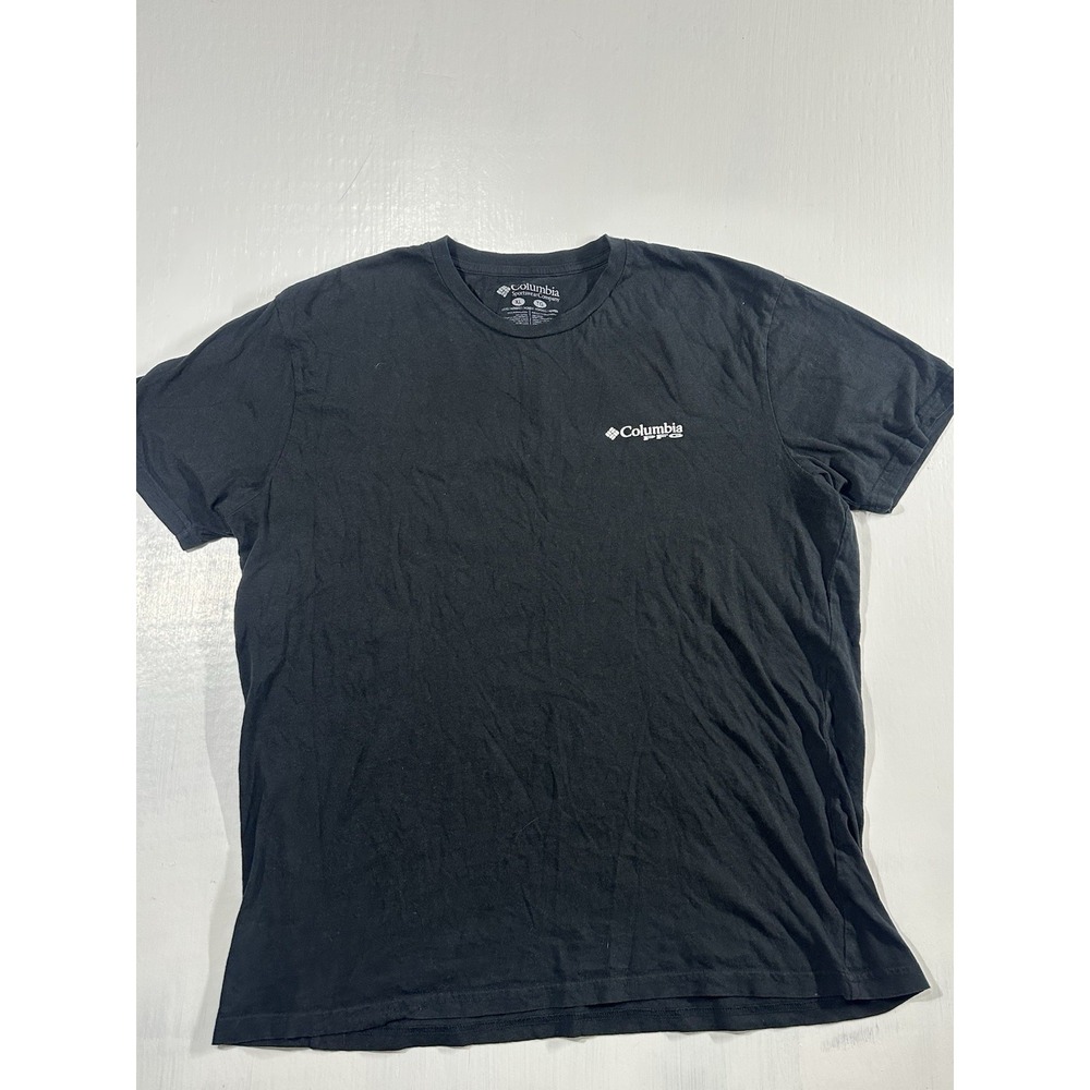 Columbia Sportswear PFG T-Shirt Black Camo Back Graphic Size XL Cotton